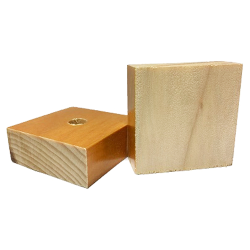 Base Furada para Carimbo de Madeira Quadrada 100x100mm