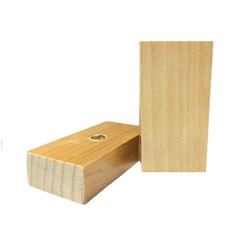 Base Furada para Carimbo de Madeira Retangular 100x150mm