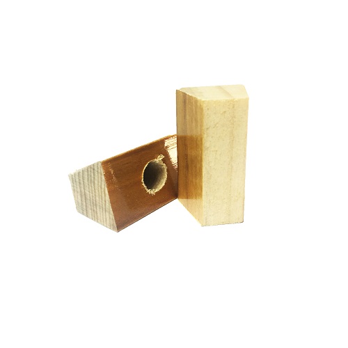 Base Furada para Carimbo de Madeira Retangular 10x30mm