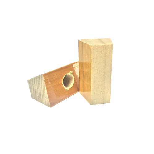 Base Furada para Carimbo de Madeira Retangular 10x40mm