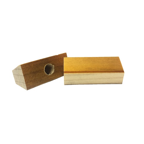 Base Furada para Carimbo de Madeira Retangular 10x50mm