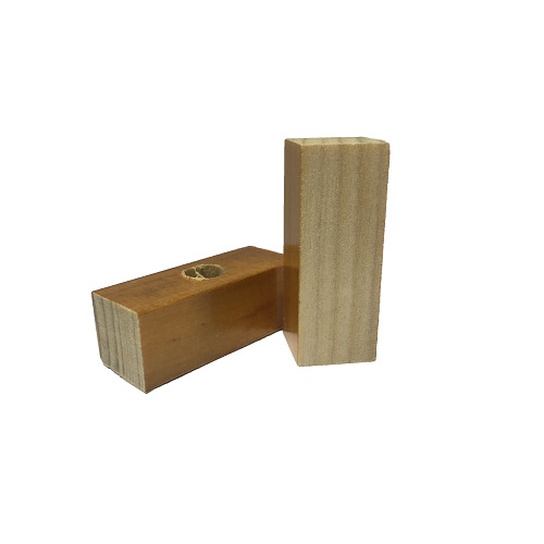 Base Furada para Carimbo de Madeira Retangular 15x40mm
