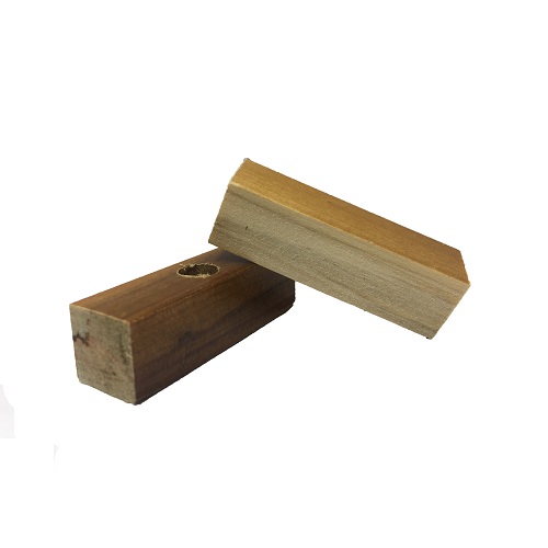 Base Furada para Carimbo de Madeira Retangular 15x50mm