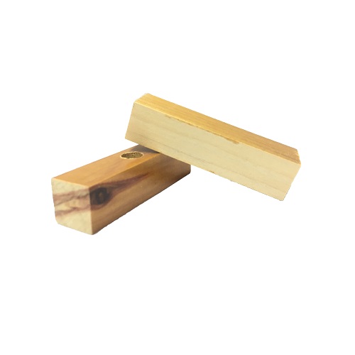 Base Furada para Carimbo de Madeira Retangular 15x60mm