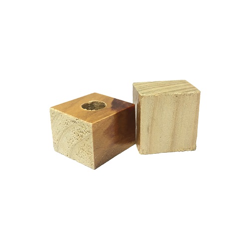Base Furada para Carimbo de Madeira Quadrada 20x20mm
