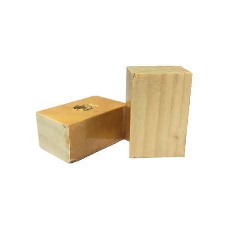 Base Furada para Carimbo de Madeira Retangular 20x30mm