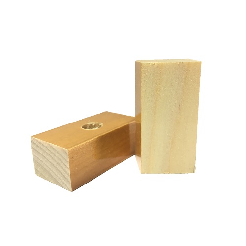 Base Furada para Carimbo de Madeira Retangular 20x40mm