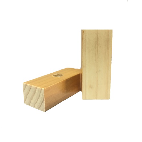 Base Furada para Carimbo de Madeira Retangular 20x50mm