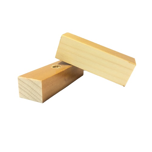 Base Furada para Carimbo de Madeira Retangular 20x60mm