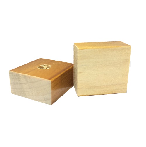 Base Furada para Carimbo de Madeira Quadrada 25x25mm