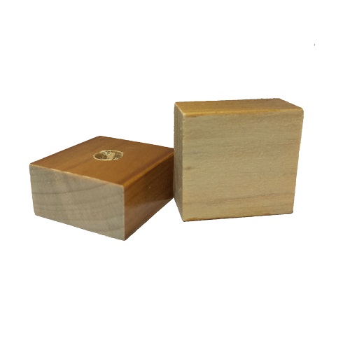 Base Furada para Carimbo de Madeira Retangular 25x40mm
