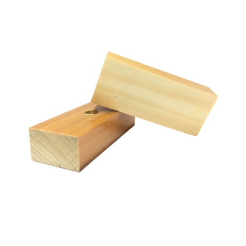 Base Furada para Carimbo de Madeira Retangular 25x60mm