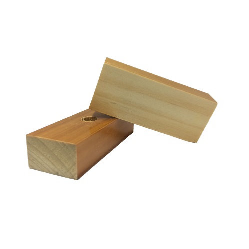 Base Furada para Carimbo de Madeira Retangular 25x70mm