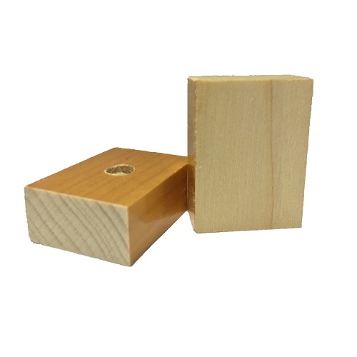Base Furada para Carimbo de Madeira Quadrada 30x30mm