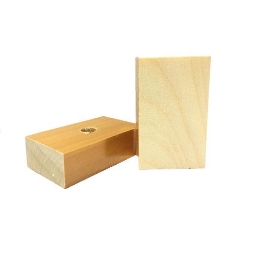 Base Furada para Carimbo de Madeira Retangular 30x40mm