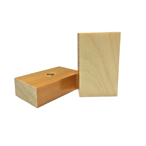Base Furada para Carimbo de Madeira Retangular 30x50mm