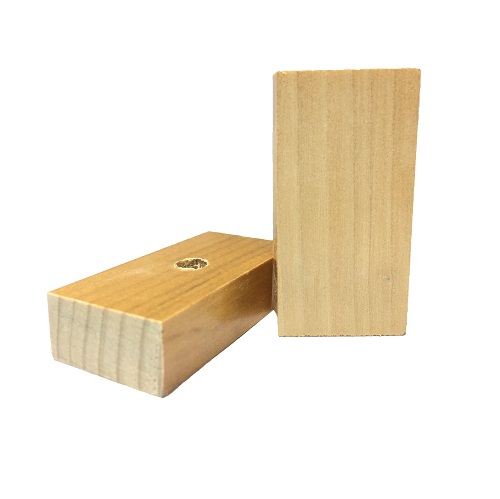 Base Furada para Carimbo de Madeira Retangular 30x60mm