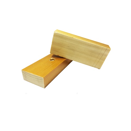 Base Furada para Carimbo de Madeira Retangular 35x80mm