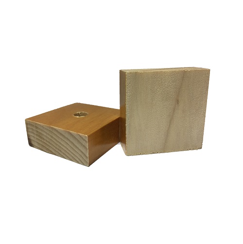 Base Furada para Carimbo de Madeira Quadrada 40x40mm