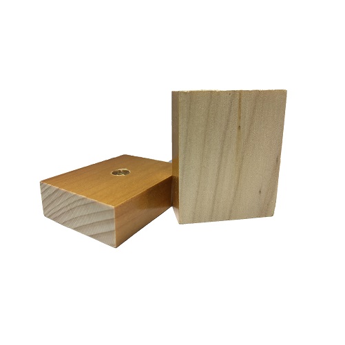 Base Furada para Carimbo de Madeira Retangular 40x50mm