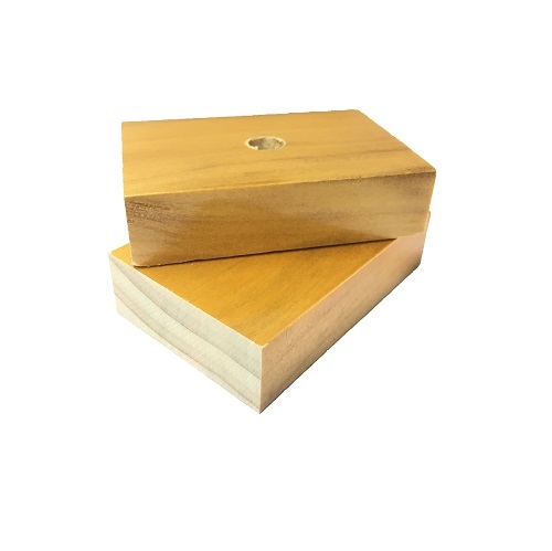 Base Furada para Carimbo de Madeira Retangular 40x60mm