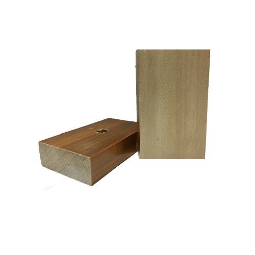 Base Furada para Carimbo de Madeira Retangular 50x100mm