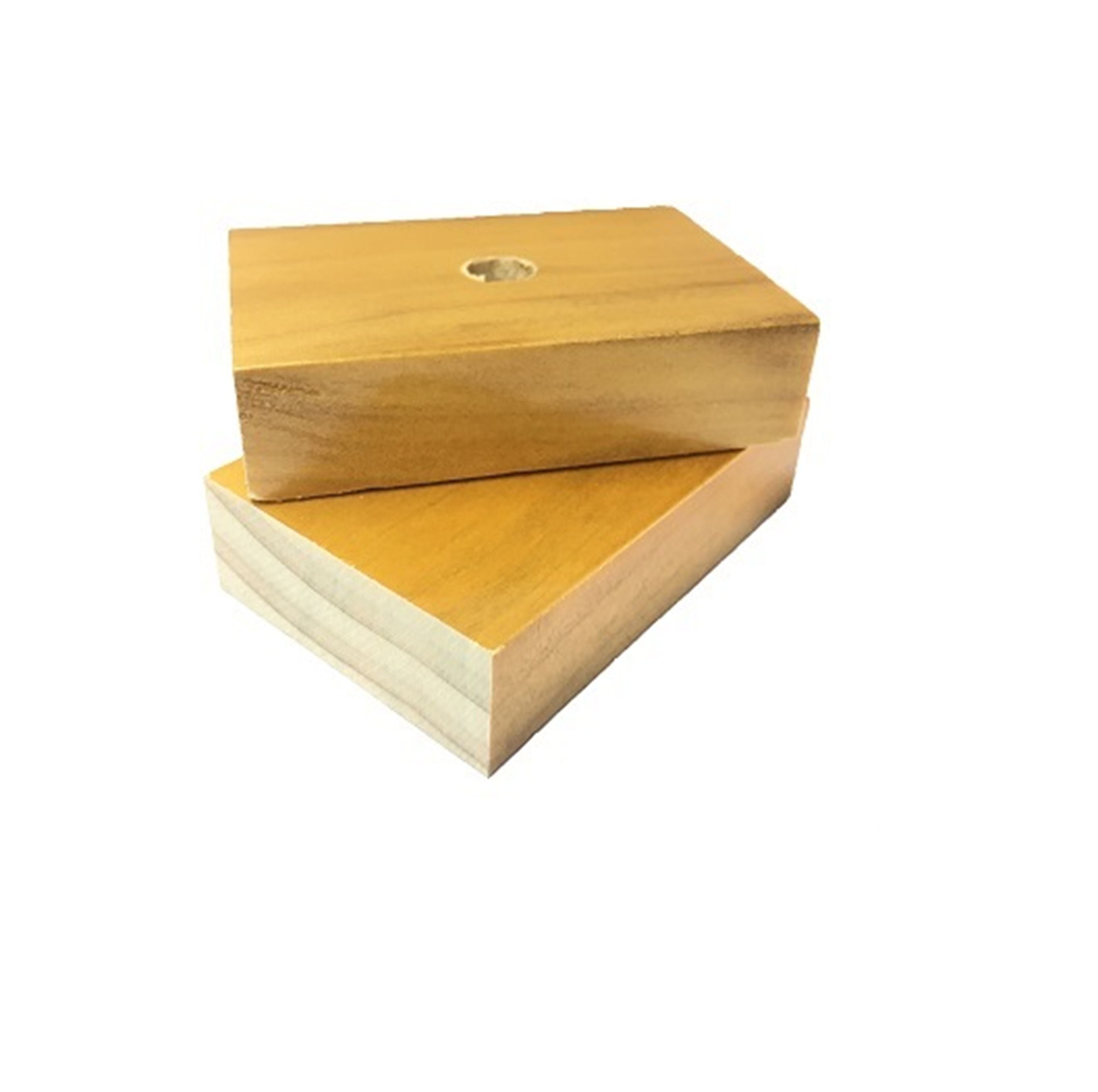 Base Furada para Carimbo de Madeira Quadrada 50x50mm