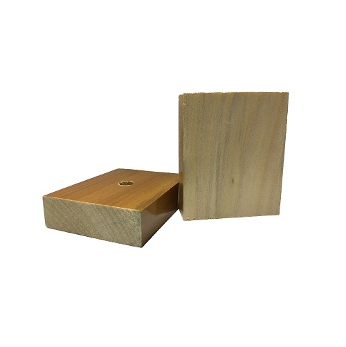 Base Furada para Carimbo de Madeira Retangular 50x60mm