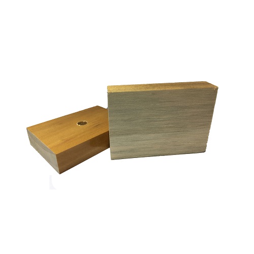 Base Furada para Carimbo de Madeira Retangular 50x70mm