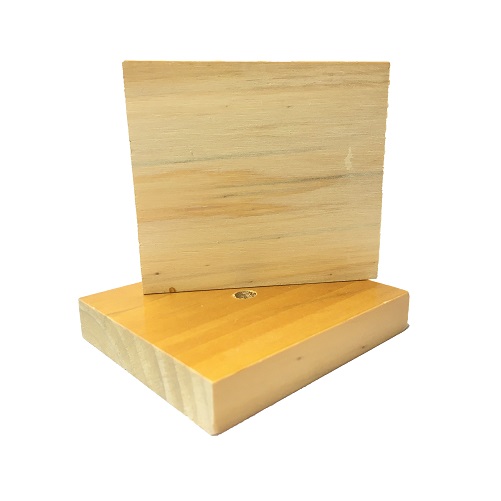 Base Furada para Carimbo de Madeira Retangular 80x90mm