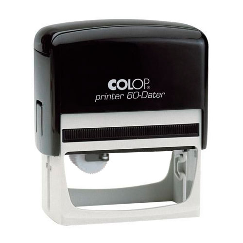 Carimbo Automático Colop Printer 60 Datador com  Data na Vertical Placa Texto Retangular 38x76mm