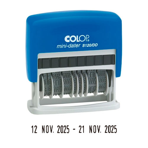 Carimbo Automático Colop Mini Printer 120dd Datador Duplo Preto 4mm