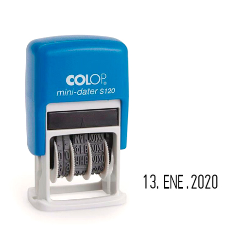 Carimbo Automático Colop Printer S120 Mini Datador em Espanhol 4mm