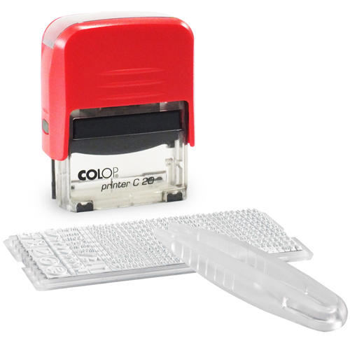 Carimbo de Montar Colop Printer 20 Compacto Linha Set  Placa Texto Retangular 14x38mm