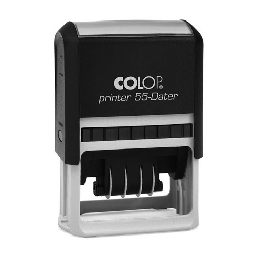 Carimbo Numerador Colop Printer 55 6 Dígitos 3mm Placa Texto Retangular 40x60mm