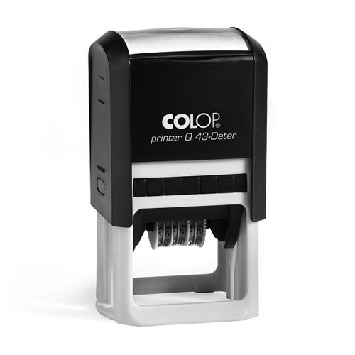 Carimbo Numerador Colop Printer Q43 6 Dígitos 3 Mm Placa Texto Quadrada 43x43mm