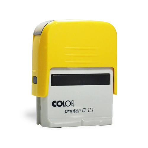 Carimbo Automatico Colop Printer Compacto 10 Amarelo Placa Texto Retangular 10x27mm