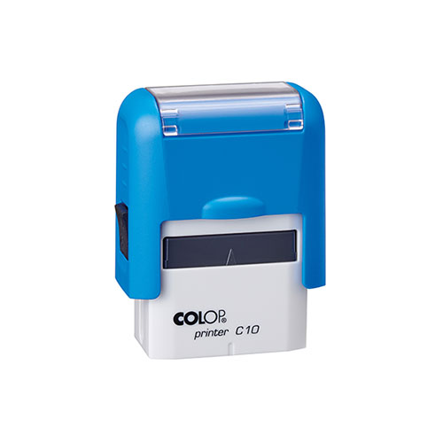 Carimbo Automatico Colop Printer Compacto 10 Azul Placa Texto Retangular 10x27mm