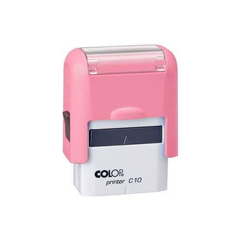 Carimbo Automatico Colop Printer Compacto 10 Rosa Bebê Placa Texto Retangular 10x27mm