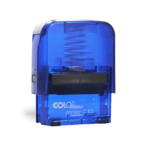Carimbo Automatico Colop Printer Compacto 10 Azul índigo Translúcido Placa Texto Retangular 10x27mm