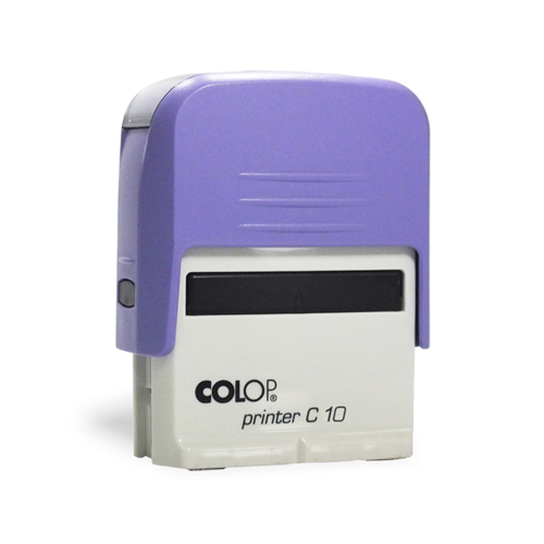 Carimbo Automatico Colop Printer Compacto 10 Lilás Placa Texto Retangular 10x27mm