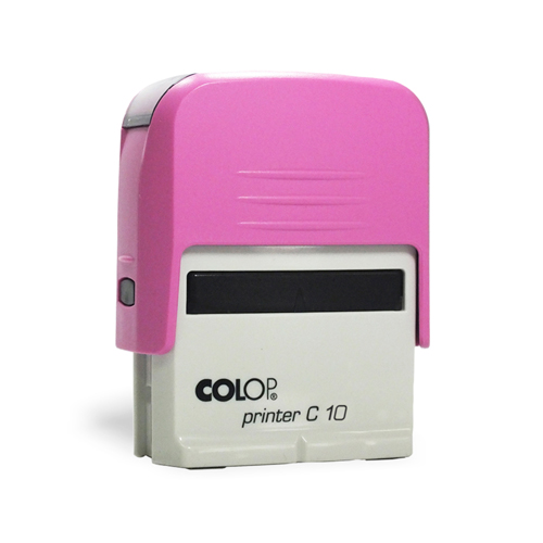 Carimbo Automatico Colop Printer Compacto 10 Rosa Placa Texto Retangular 10x27mm