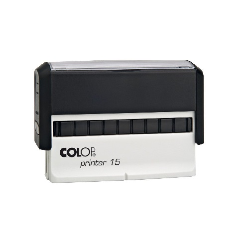 Carimbo Automatico Colop Printer 15 Preto Placa Texto Retangular 10x69mm