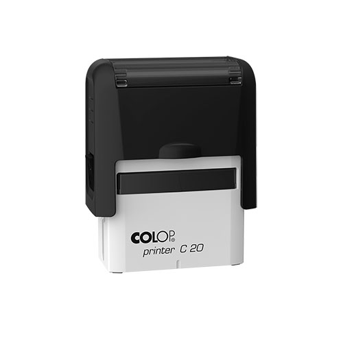 Carimbo Automatico Colop Printer Compacto 20 Preto Placa Texto Retangular 14x38mm