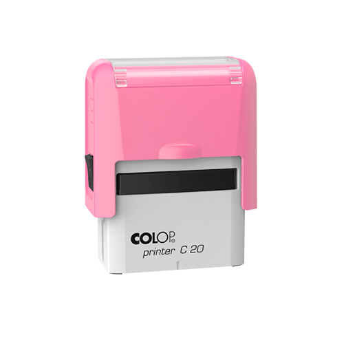 Carimbo Automatico Colop Printer Compacto 20 Rosa Bebê Placa Texto Retangular 14x38mm