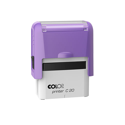 Carimbo Automatico Colop Printer Compacto 20 Lilás Placa Texto Retangular 14x38mm