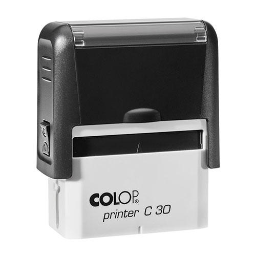 Carimbo Automatico Colop Printer Compacto 30 Preto Placa Texto Retangular 18x47mm