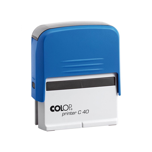 Carimbo Automatico Colop Printer 40 Azul Placa Texto Retangular 23x59mm
