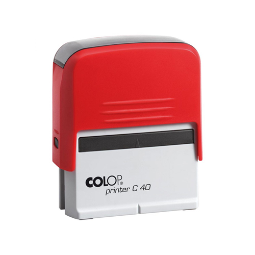 Carimbo Automatico Colop Printer 40 Vermelho Placa Texto Retangular 23x59mm