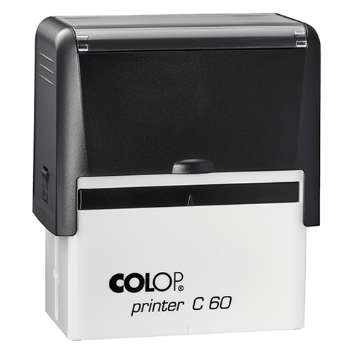 Carimbo Automatico Colop Printer Compacto 60 Preto Placa Texto Retangular 37x76mm